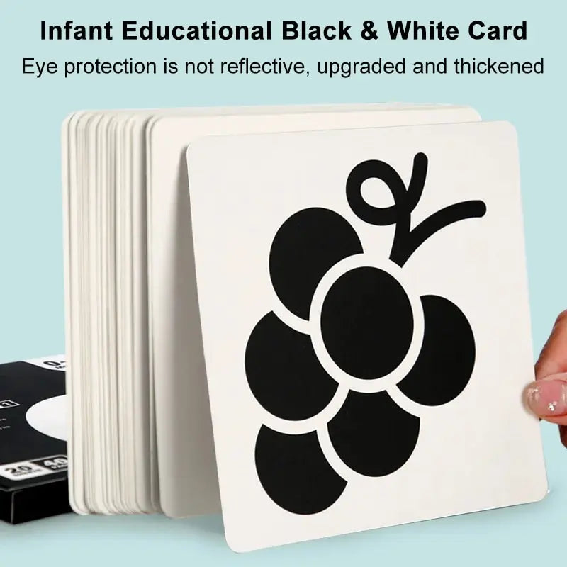 Carduri de stimulare vizuală pentru bebeluși Card flash Montessori cu contrast ridicat Cadou pentru sugari pentru copii Jucărie cognitivă
