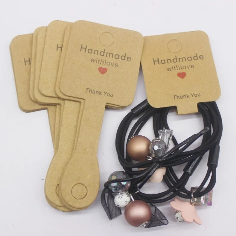Set de 50 de cartonașe pentru bijuterii – Etichete din hârtie pentru coliere/accesorii de păr