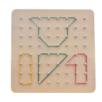 Tabloul cu Piuneze și Puzzle Geometric din Lemn - Jucărie Montessori pentru Copii