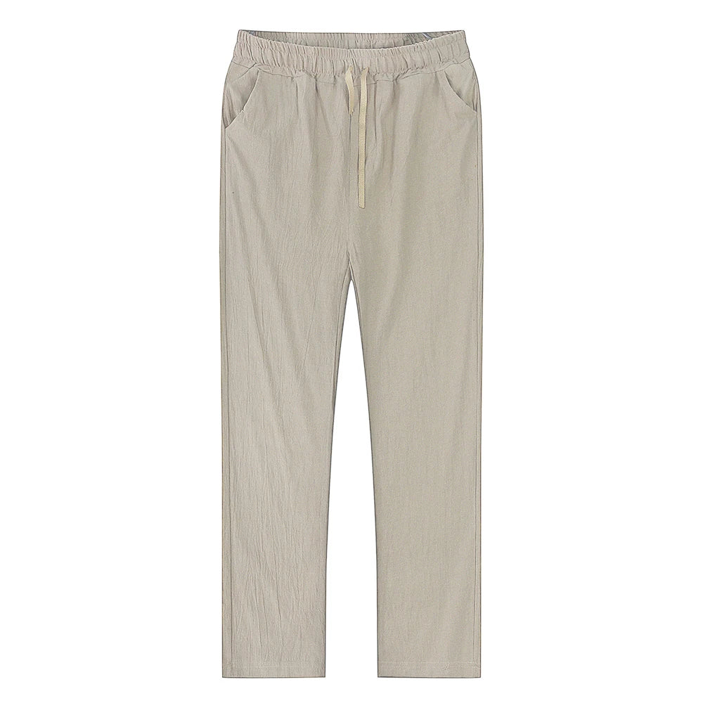 Linen-cotton casual pants