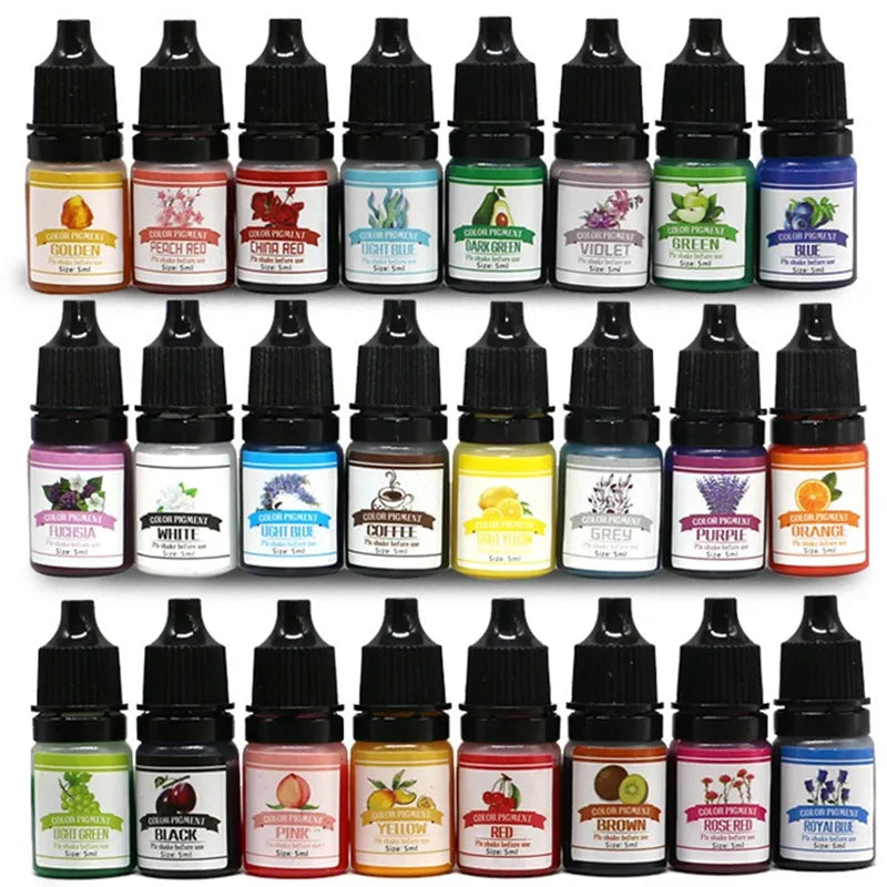 Pigment Epoxidic – 24 Culori, 5ml | Colorant Lichid pentru Rășină, Artă, Bijuterii & Meșteșuguri