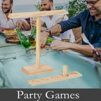Handmade Wooden Ring Toss Game for Adults - Indoor & Outdoor Hook and Ring Toss Game for Parties, Patio Decor, and Yard Fun