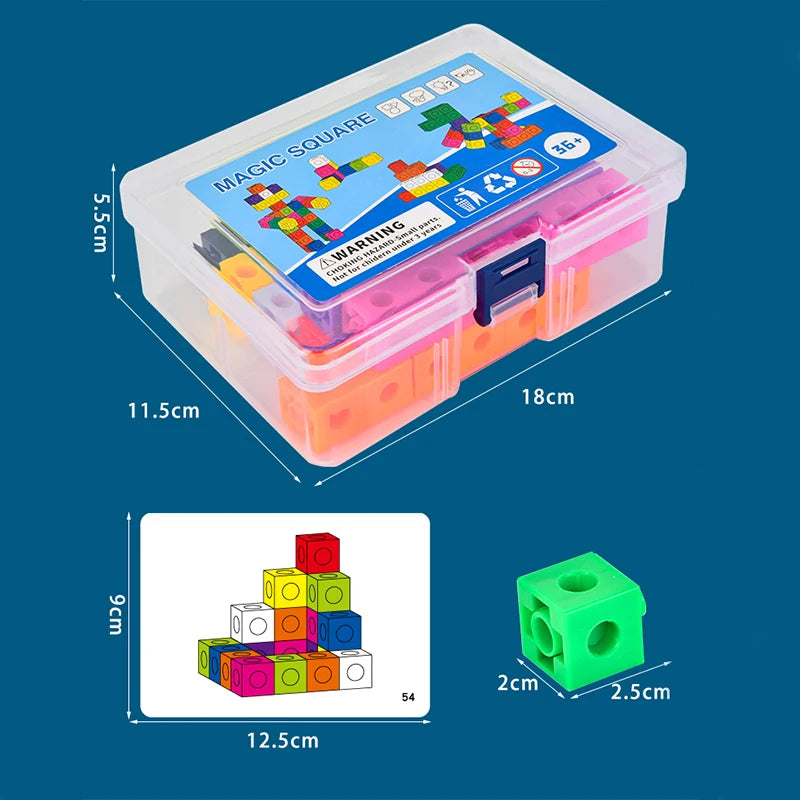 Puzzle Cub Magic - Blocuri de Construcție Educative pentru Copii | Jucărie DIY cu Culori Schimbătoare, Cadou Ideal pentru Grădiniță