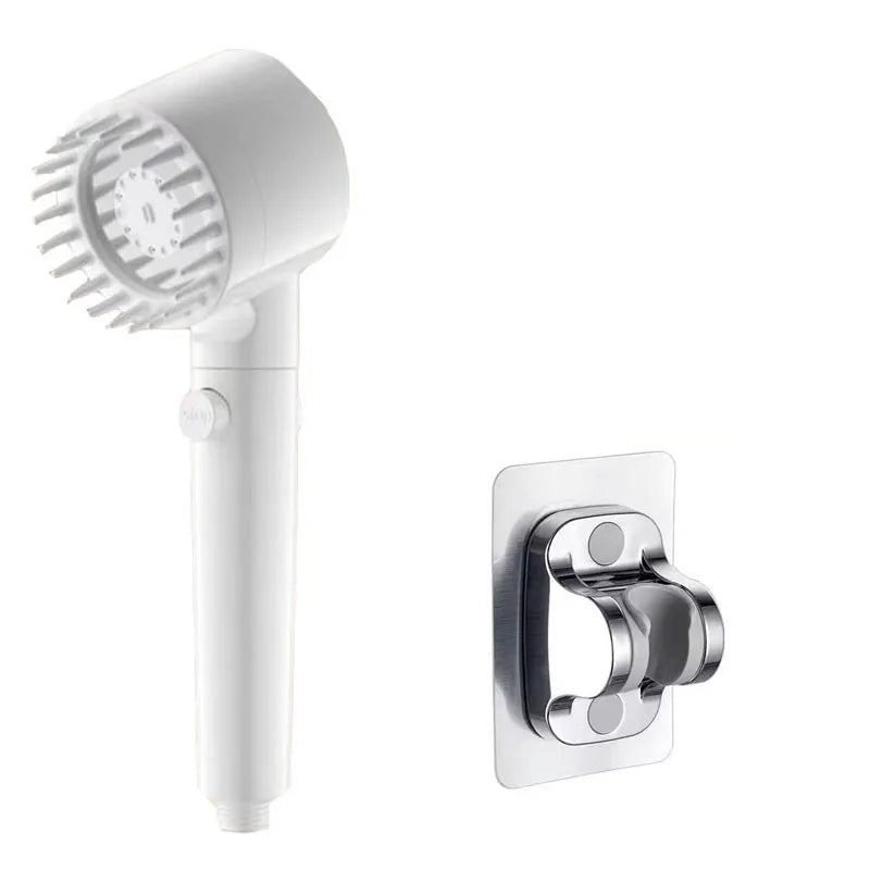 3-Speed Adjustable Shower Head with Filter - Portable Bathroom Showerhead with Massage Function, ABS Plastic, Includes Hose & Bracket