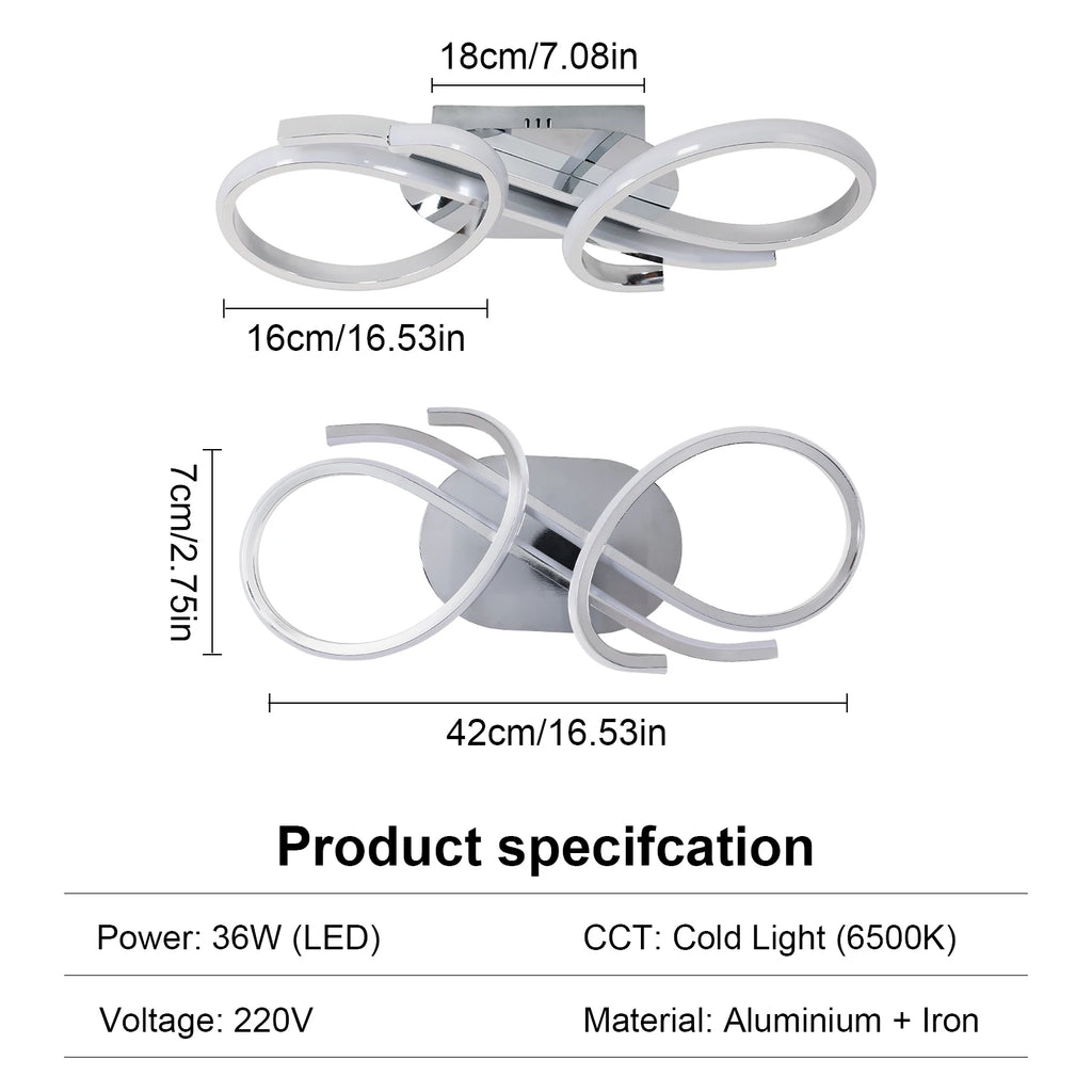 Plafonieră LED de 36W cu design geometric