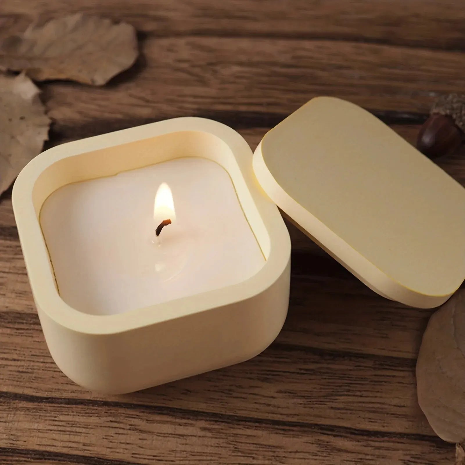 Candle Jar Silicone Mold with Lid - DIY Aroma Wax Jar Mold for Resin, Concrete, and Gypsum Crafts