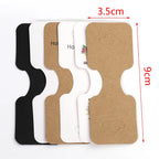 Set de 50 Cartonașe pliabile din hârtie kraft, 9x3,5 cm, pentru afișarea bijuteriilor, etichete de preț