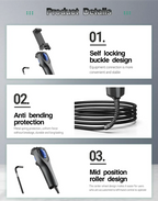 Two-Way 360° Articulating Borescope Camera - 1080P HD, 6.2mm/3.9mm Waterproof Probe, Compatible with Android/iOS