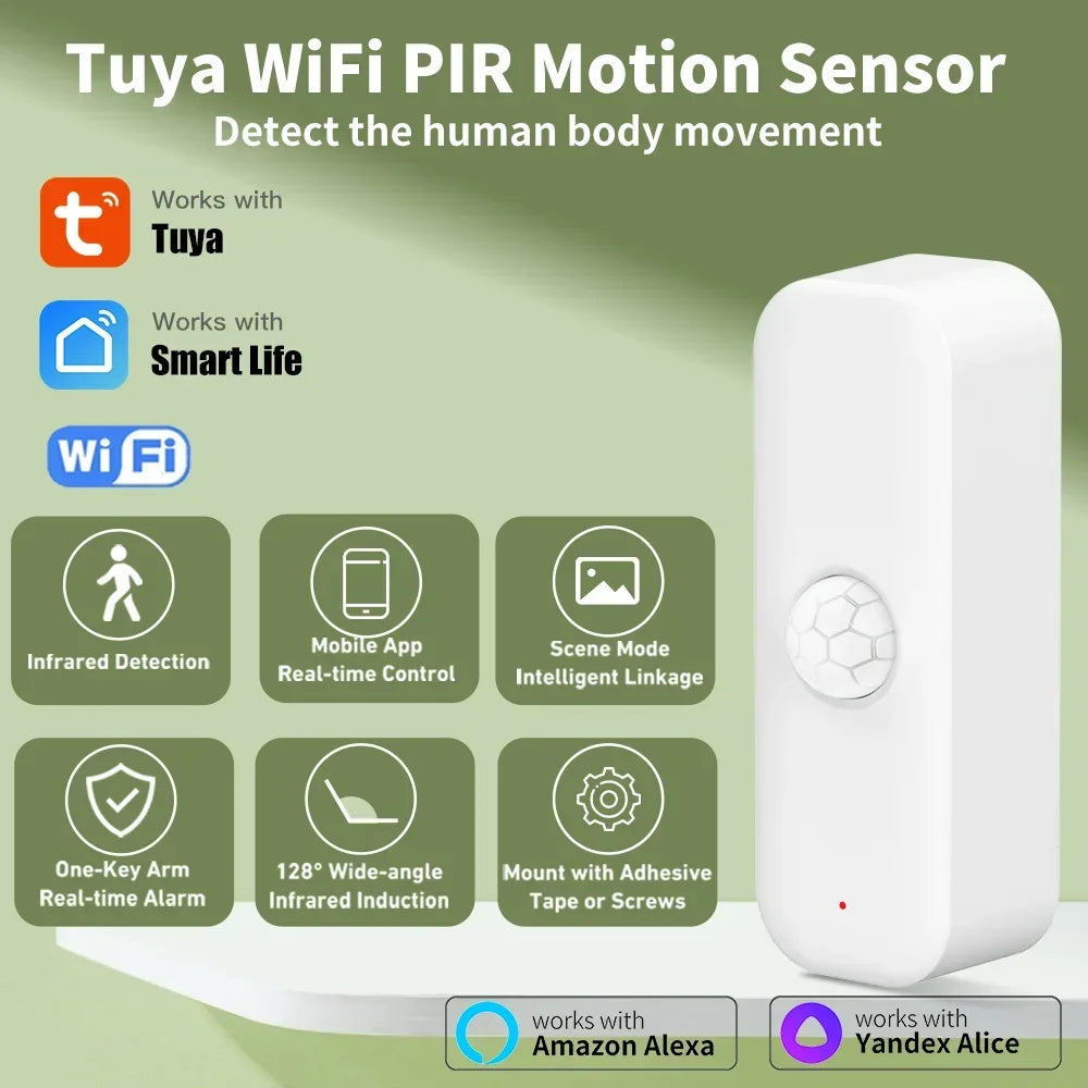 Tuya WiFi PIR Motion Sensor, Smart Home Security Detector