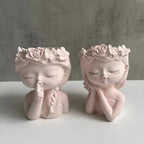 Sleeping Beauty Potted Silicone Mold - DIY Resin Epoxy Mold for Flower Pots, Gypsum Crafts, and Home Decor