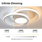 Dimmable LED Ceiling Light, 40W, Remote Controlled, Round Design