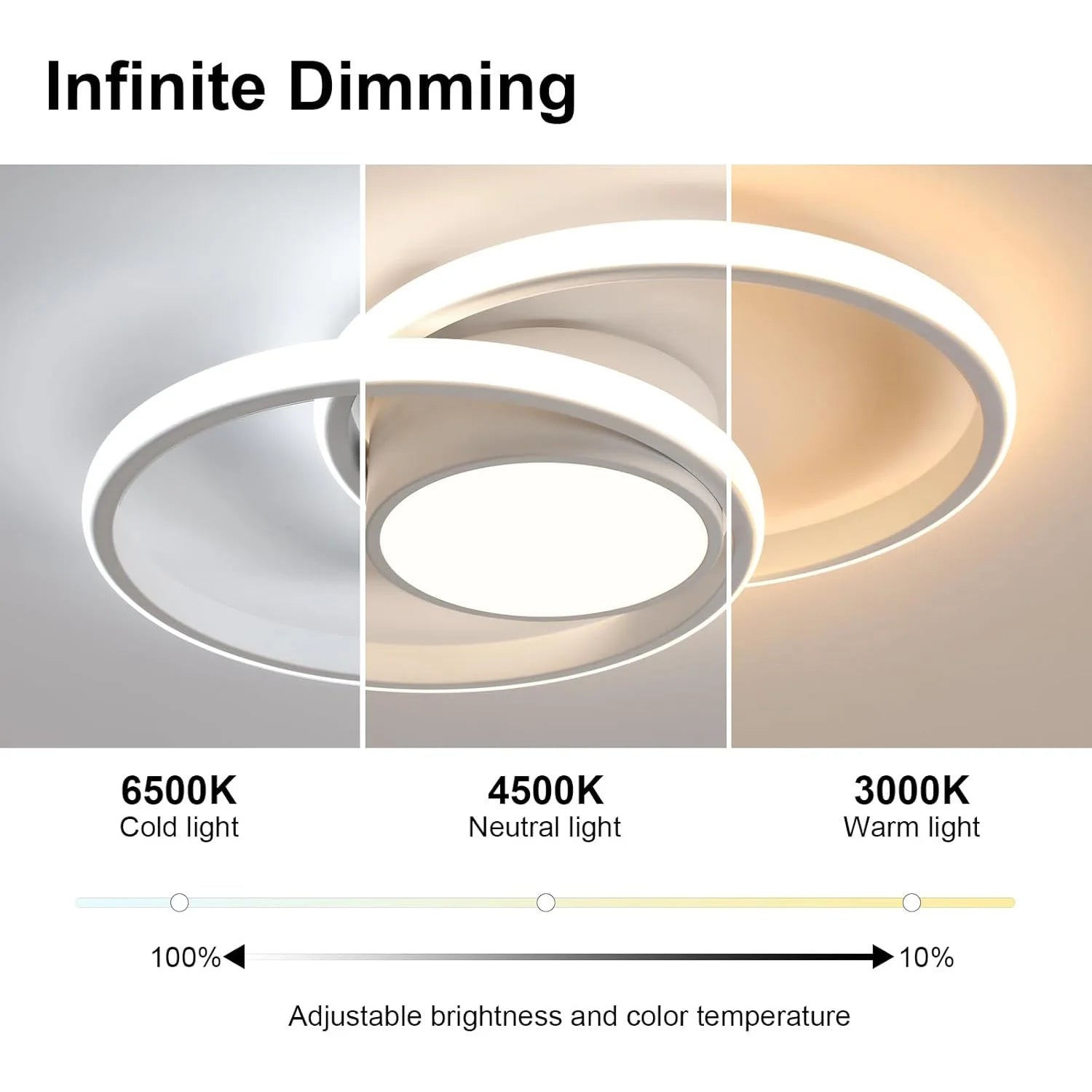 Dimmable LED Ceiling Light, 40W, Remote Controlled, Round Design