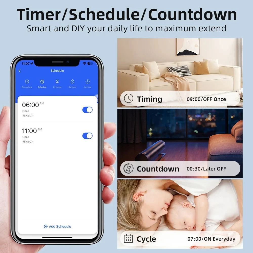 Tuya Mini 16A WiFi Smart Switch – 2-Way Control, Smart Life App, Alexa & Google Home Compatible
