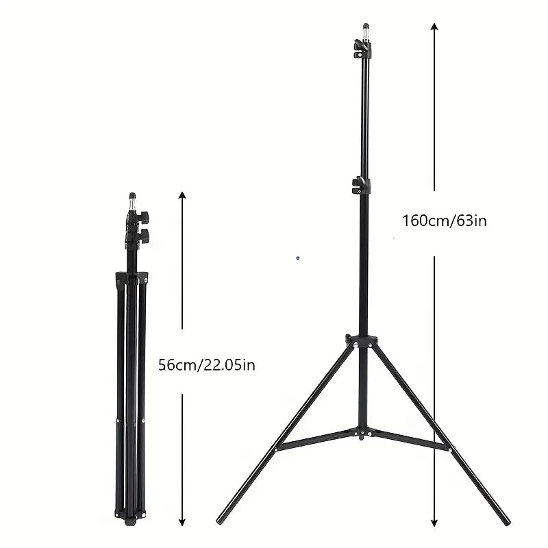 Metal Aluminum Alloy Light Stand - Portable Tripod for Softbox, LED Ring Light, Phone, and Camera