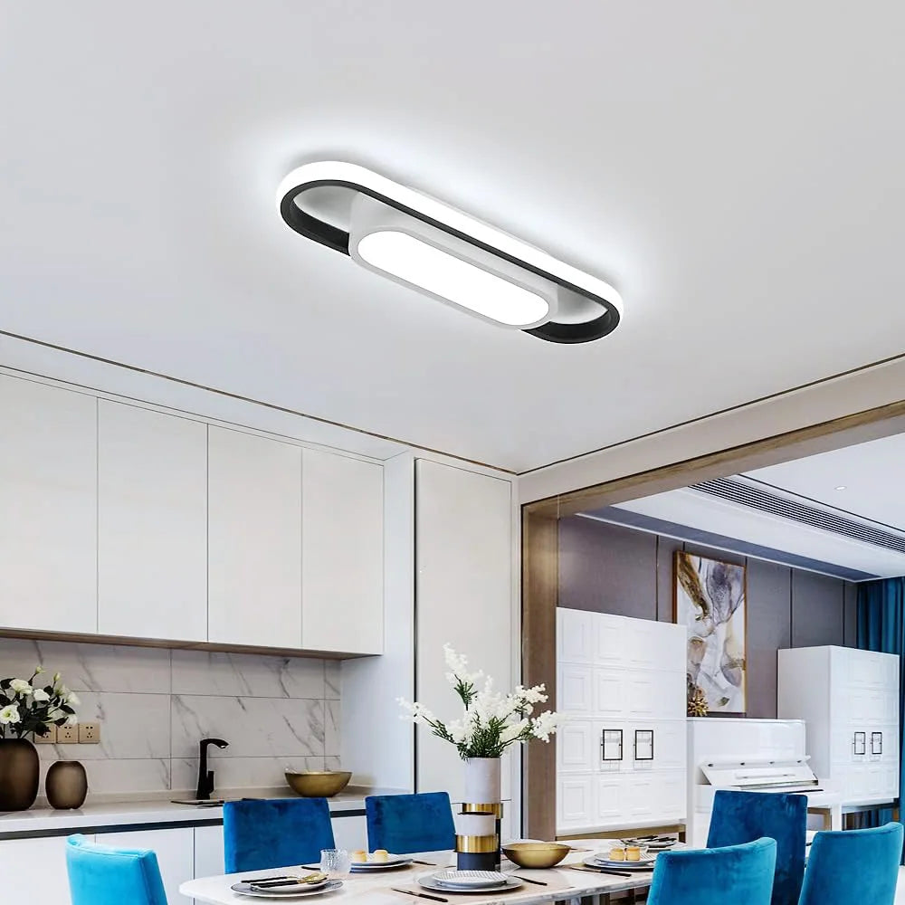 LED Ceiling Light Rectangular 24W, White Light, Acrylic and Aluminum Ceiling Lamp