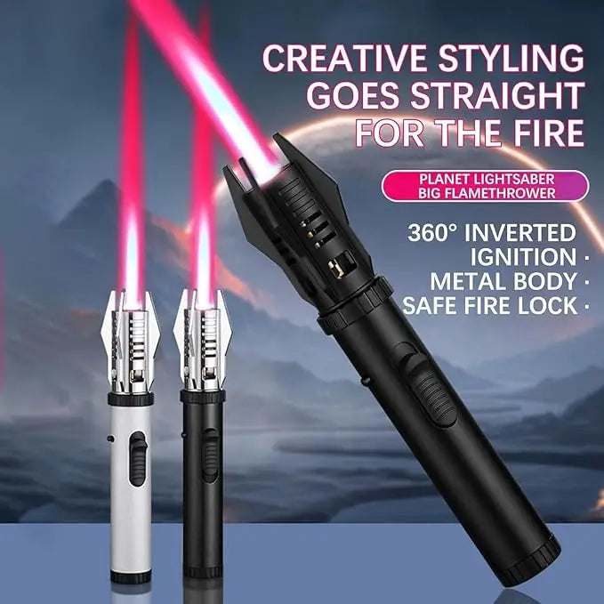 Turbo Blowtorch Lighter - Windproof Jet Flame Gas Lighter for Cooking, Cigars, Welding & Jewelry, Adjustable Blue Flame (Metal Body, Butane Fuel)