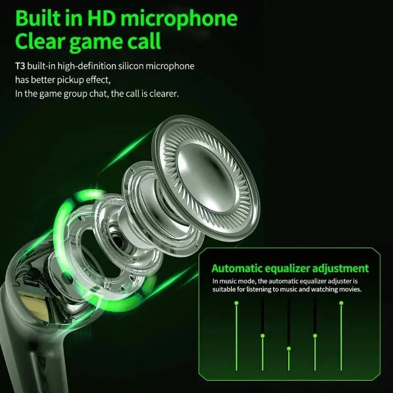 X15 Pro TWS Wireless Gaming Headphones - Bluetooth, Noise Reduction, HiFi Bass, Mic