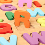 Colorful Alphabet & Number Wooden Puzzle - Educational Matching Game for Preschool Learning (Ages 3-12)