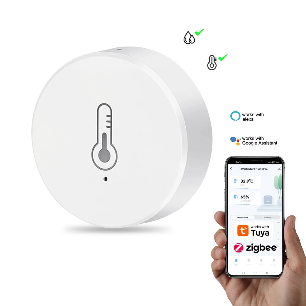 Tuya ZigBee Mini senzor de temperatură umiditate Monitor de la distanță pentru casă inteligentă