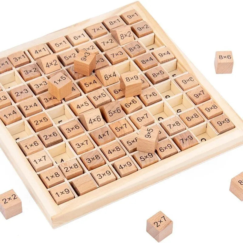 Montessori Multiplication Table Toy - Wooden Math Educational Game for Kids, Arithmetic Teaching Aid