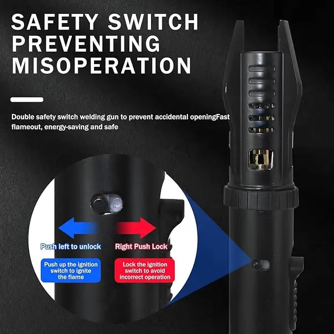 Turbo Blowtorch Lighter - Windproof Jet Flame Gas Lighter for Cooking, Cigars, Welding & Jewelry, Adjustable Blue Flame (Metal Body, Butane Fuel)
