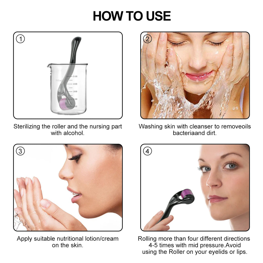 Professional 540 Derma Roller for Hair Growth and Skin Care