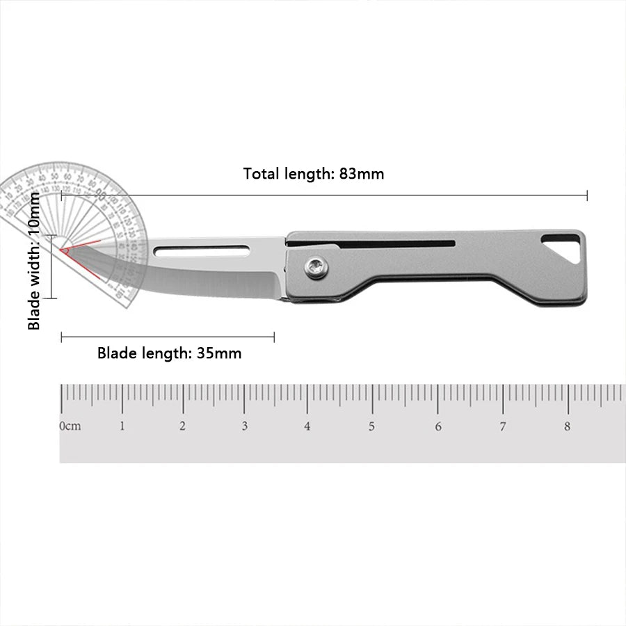 EDC Titanium Folding Knife - Mini Keychain Pocket Knife for Camping, Unboxing & Daily Carry, Ultra-Lightweight Titanium Alloy Blade (3.5")