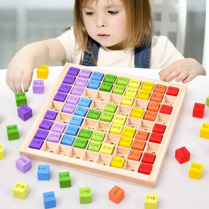 Montessori Multiplication Table Toy - Wooden Math Educational Game for Kids, Arithmetic Teaching Aid