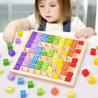 Montessori Multiplication Table Toy - Wooden Math Educational Game for Kids, Arithmetic Teaching Aid