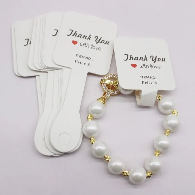 Set de 50 de cartonașe pentru bijuterii – Etichete din hârtie pentru coliere/accesorii de păr