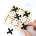 Joc X și 0 din Lemn – Puzzle Educațional pentru Copii și Distracție în Familie - Tic Tac Toe