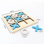 Joc X și 0 din Lemn – Puzzle Educațional pentru Copii și Distracție în Familie - Tic Tac Toe