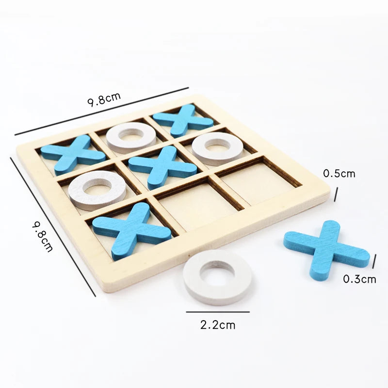 Joc X și 0 din Lemn – Puzzle Educațional pentru Copii și Distracție în Familie - Tic Tac Toe