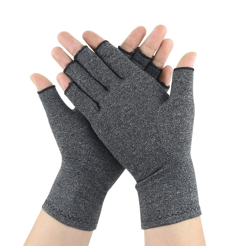 Fingerless Compression Gloves - Relieve Hand Discomfort, Unisex Cotton & Spandex Gloves for Support and Comfort