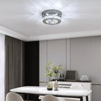 LED Ceiling Light 12W, Crystal Chandelier, Modern Round Design, 6500K (Cool White), Silver