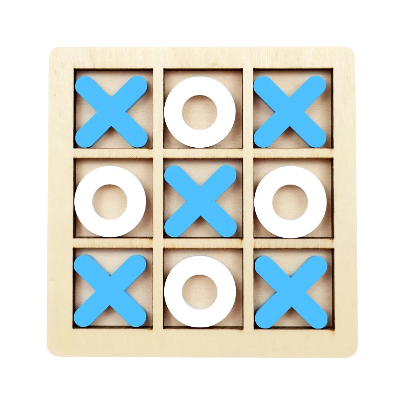 Joc X și 0 din Lemn – Puzzle Educațional pentru Copii și Distracție în Familie - Tic Tac Toe