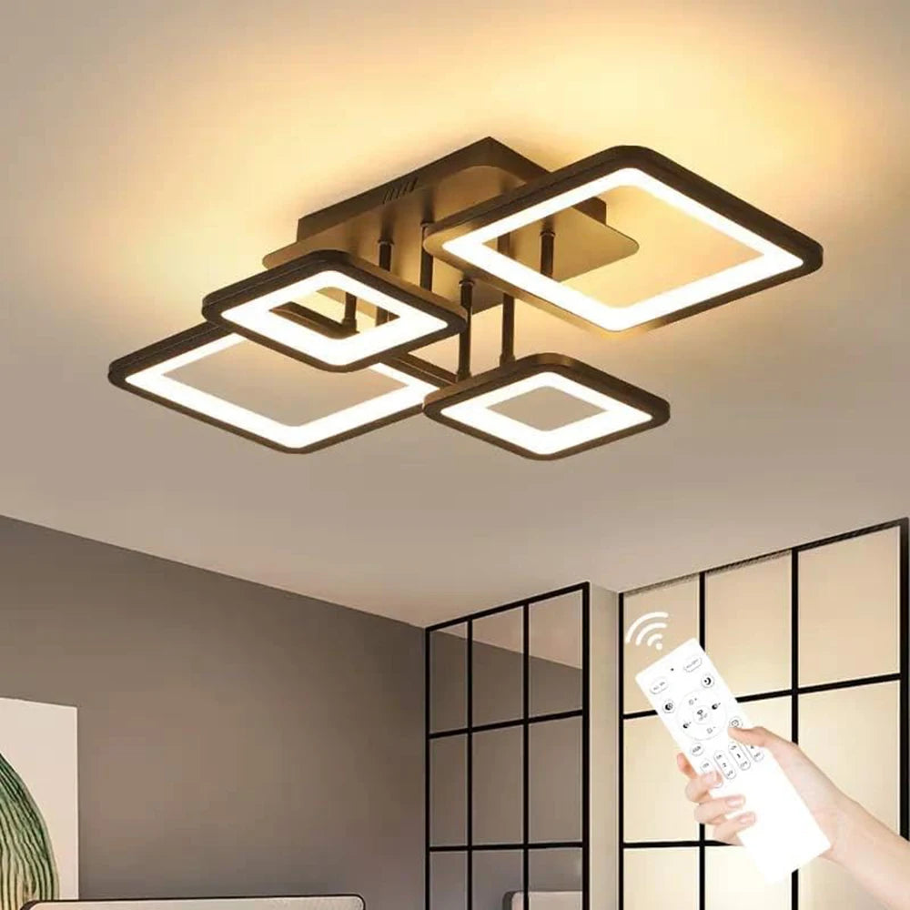 Modern LED Ceiling Light, 54W Dimmable Ceiling Lamp with Remote Control