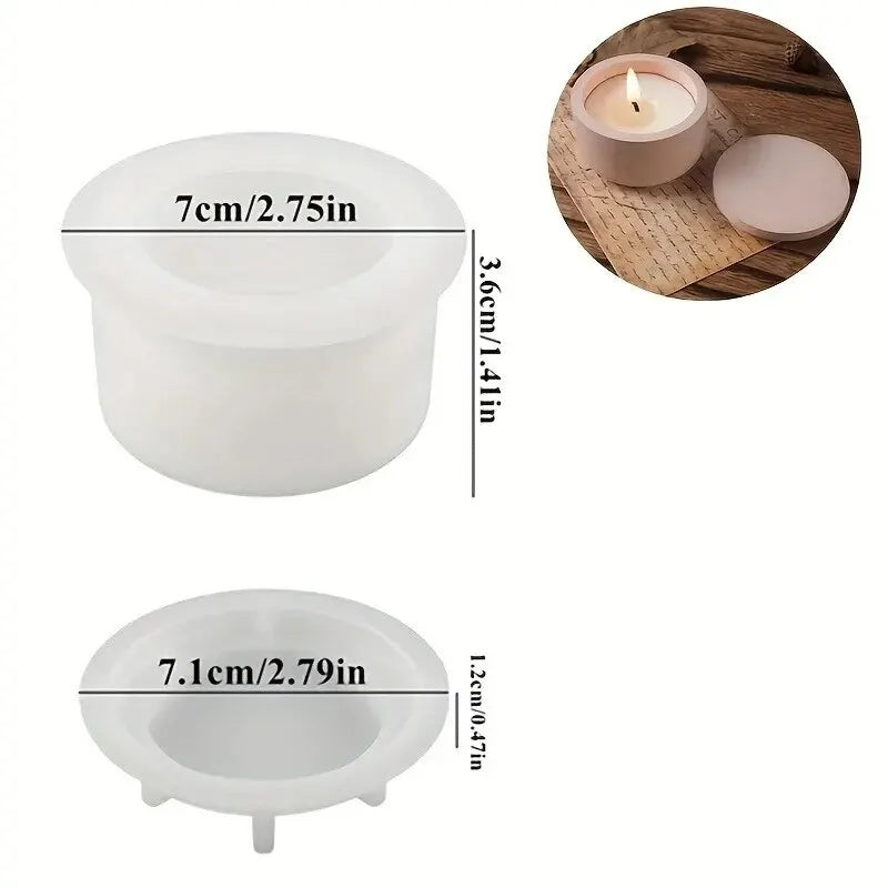 Candle Jar Silicone Mold with Lid - DIY Aroma Wax Jar Mold for Resin, Concrete, and Gypsum Crafts