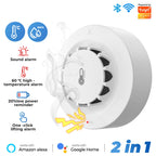 Tuya WiFi Smart Smoke & Fire Alarm – Temperature & Humidity Detector, Works with Alexa & Google Home