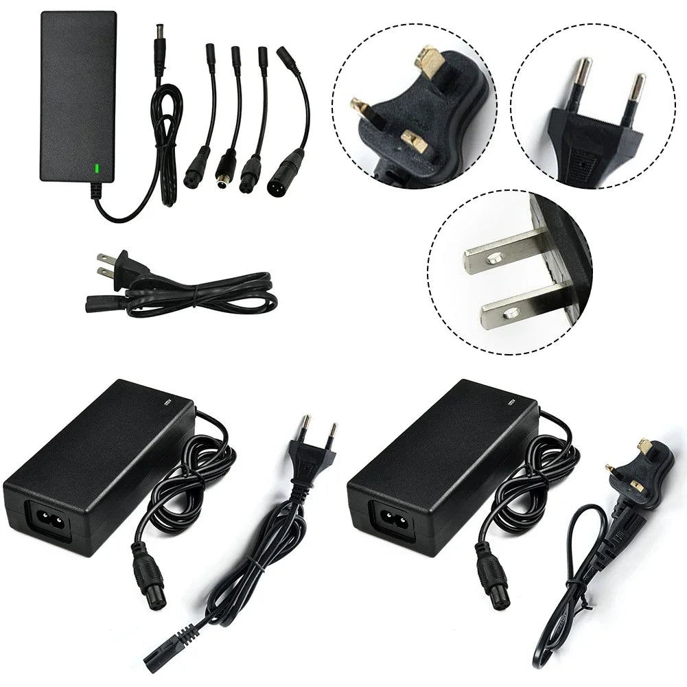 42V 2A Electric Scooter Charger - Smart Lithium Battery Adapter for Xiaomi, Mijia, Ninebot (36V, 25.2V, 25.9V, 25.6V, 24V) with 5 Connectors