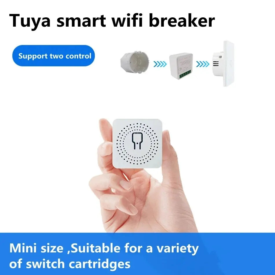 Mini WiFi Smart Switch 16A | Tuya 2-Way DIY Light Control | Alexa & Google Home