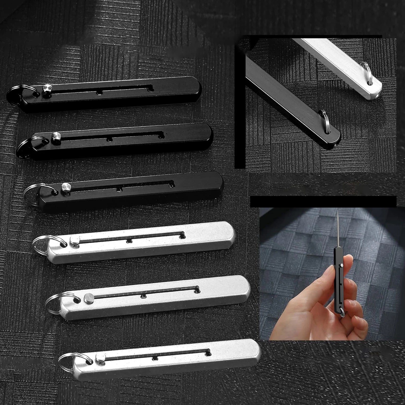 Set de scobitori portabil din titan - Suport pentru scobitoare de buzunar din metal pentru camping, călătorii și picnicuri în aer liber, scobitoare multifuncțională de înaltă calitate