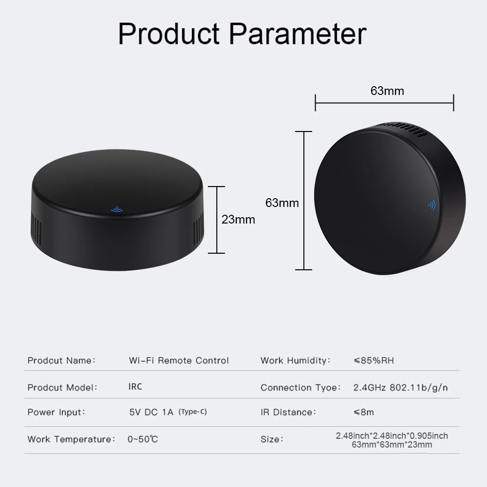 Tuya WiFi Universal Remote Control for TV, AC & Fan, Smart Home Automation