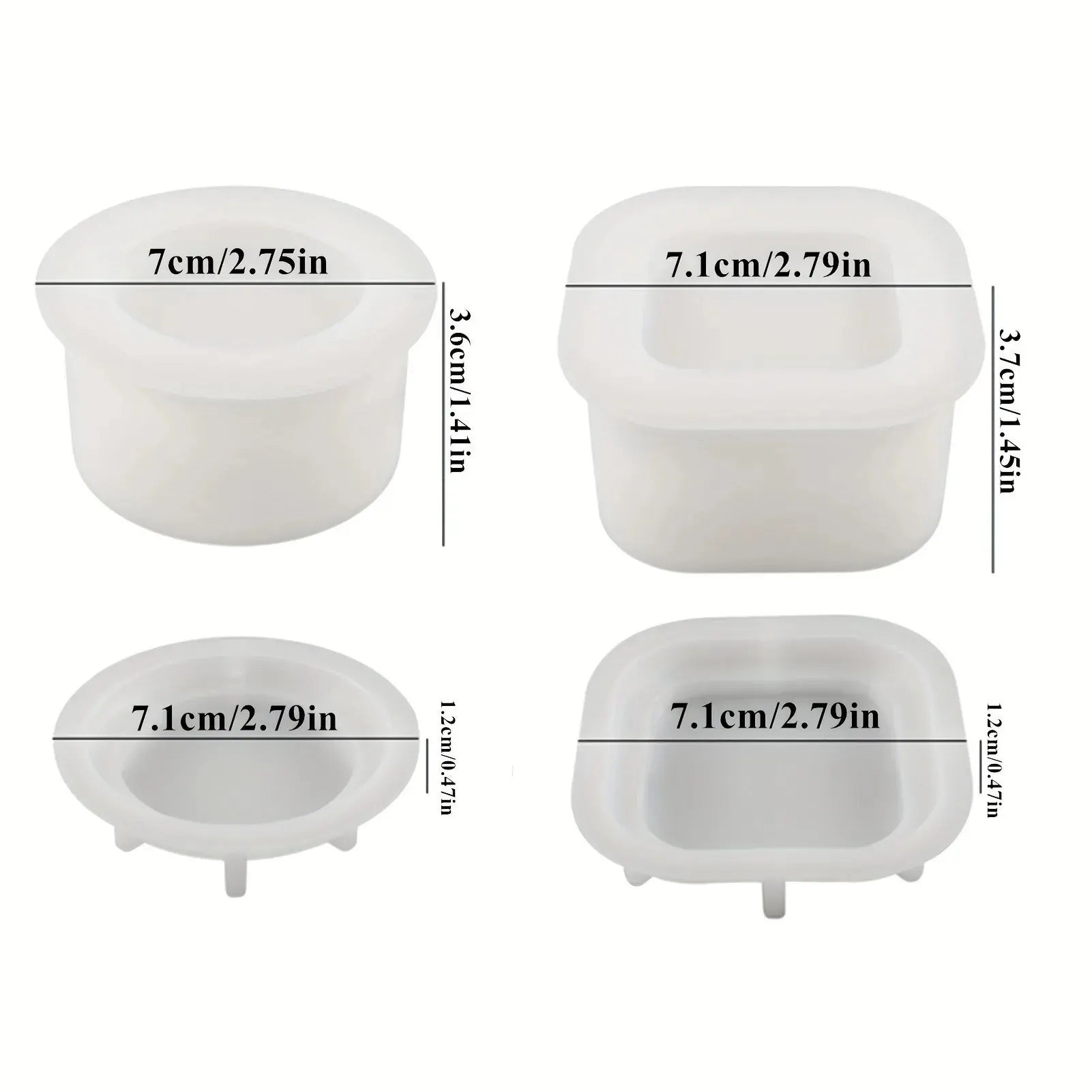 Candle Jar Silicone Mold with Lid - DIY Aroma Wax Jar Mold for Resin, Concrete, and Gypsum Crafts