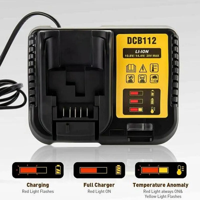Încărcător de baterii cu litiu DCB112 2A pentru DeWalt
