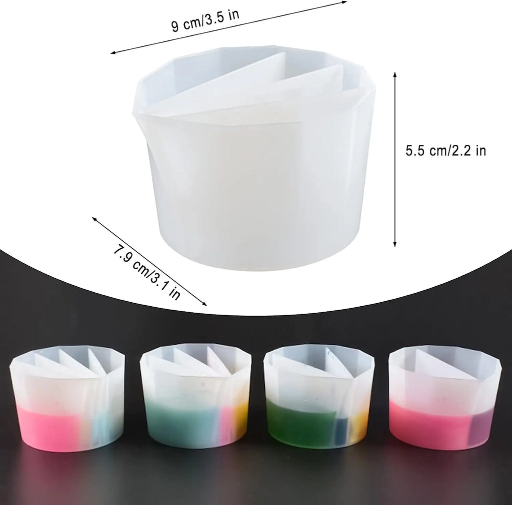 4Pcs Silicone Split Cups - Paint Pouring Tools for Resin Art, Acrylic Pouring, and DIY Crafts