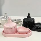 Concrete Stripe Storage Tank Silicone Mold - Heart-Shaped Disc and Elliptical Tray Mold for Gypsum, Cement, and Resin Crafts