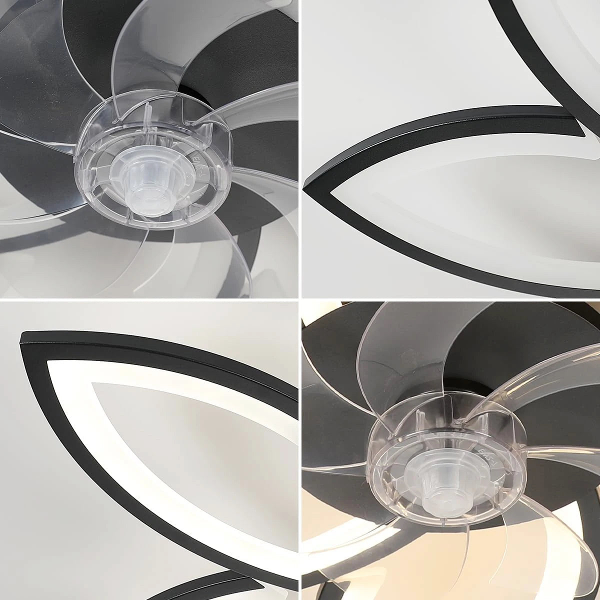 Ceiling Fan with Silent Light, 75CM Modern LED Dimmable