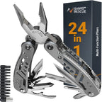 24-in-1 Portable Pocket Multitool, 420 Stainless Steel Pliers, Knife & Screwdriver