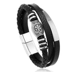 Brățară din piele împletită – stil vintage multistrat (21CM)
